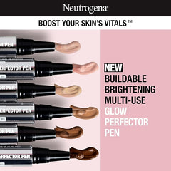 Neutrogena Healthy Skin Glow Perfector Concealer Pen, Lightweight Liquid Makeup for Face with Pro-Vitamin B5 & Vitamin E for a Radiant Finish, Neutral, 0.1 oz
