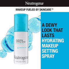 Neutrogena Hydro Boost Hydrating Makeup Setting Spray with Hyaluronic Acid, Setting Spray for Smooth, Dewy Skin, Fragrance Free, Non-Comedogenic & Hypoallergenic, 3.4 fl. oz
